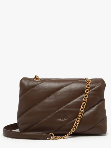 Sac Bandoulière Love Bag Puff Cuir Pinko Marron love bag puff A0F2 vue secondaire 4