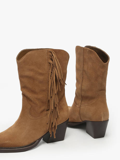 Heeled Santiago Boots In Leather Inuovo Brown women B50014 other view 2