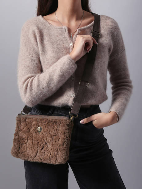 Sac Bandoulière Doudou Polyester Le voyage en panier Marron doudou AHP253 vue secondaire 1