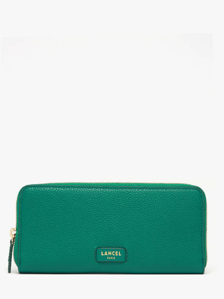 Long Leather Ninon Wallet Lancel Green ninon A13833