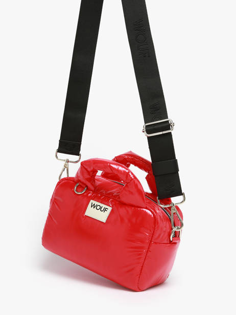 Shoulder Bag Glossy Recycled Polyester Wouf Red glossy BB250026 other view 2
