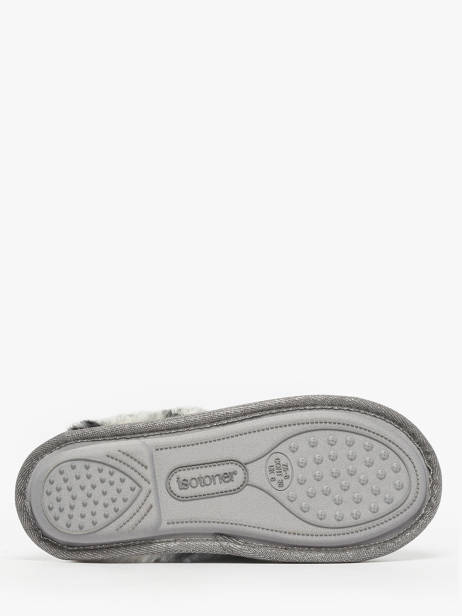 Slippers Isotoner Gray women 97357 other view 4