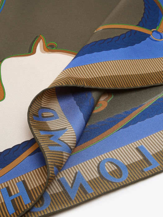 Longchamp Soie gots Scarf Green