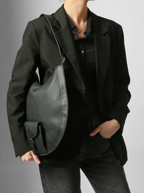 Medium Leather Hobo Bag Paul marius Black vintage M other view 1