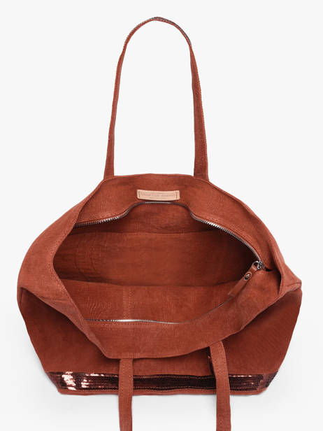 Zipped Linen Tote Bag Le Cabas Sequins Vanessa bruno Orange cabas lin 31V40409 other view 3