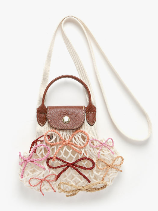 Longchamp Le pliage filet raphia Pochettes Beige