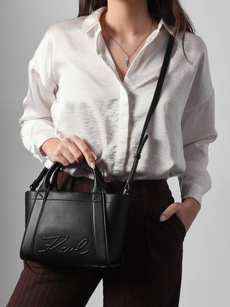 Leather K/ville Studs Satchel Karl lagerfeld Black k ville B1W30067 other view 1