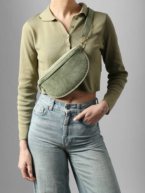 Sac Banane Cuir Milano Vert velvet VE25111 vue secondaire 1