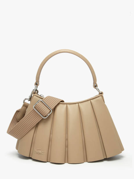 Shoulder Bag Lenglen Leather Lacoste Beige lenglen NU5011DP