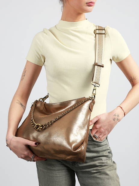 Sac Bandoulière Vintage Cuir Mila louise Marron vintage 3822RX vue secondaire 1