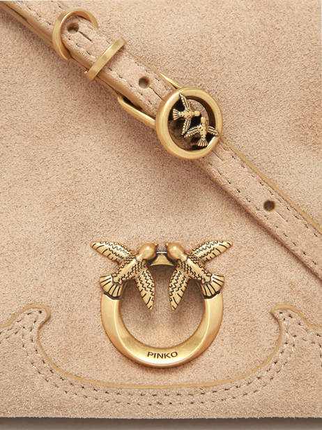 Sac Bandoulière Love Bag Soft Cuir Pinko Beige love bag soft 6023A39A vue secondaire 3