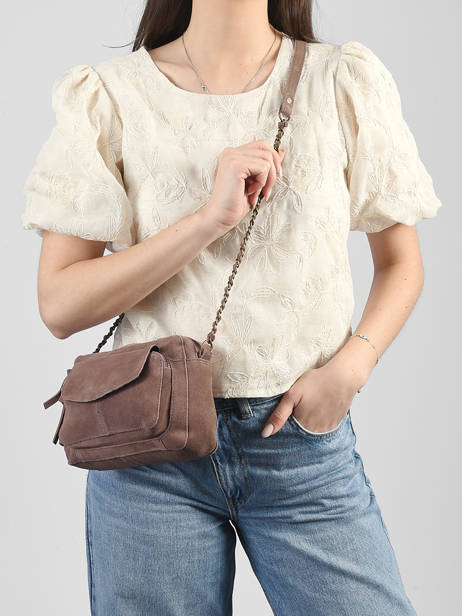 Leather Crossbody Bag Naina Pieces Brown naina 17100639 other view 1