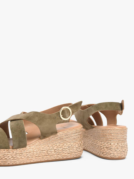 Sandales Talon Compensé En Cuir Aliwell Vert accessoires A126158 vue secondaire 2