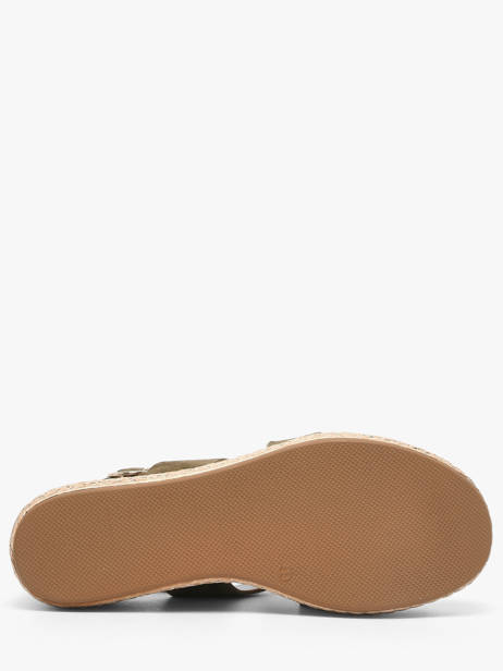 Sandales Talon Compensé En Cuir Aliwell Vert accessoires A126158 vue secondaire 4