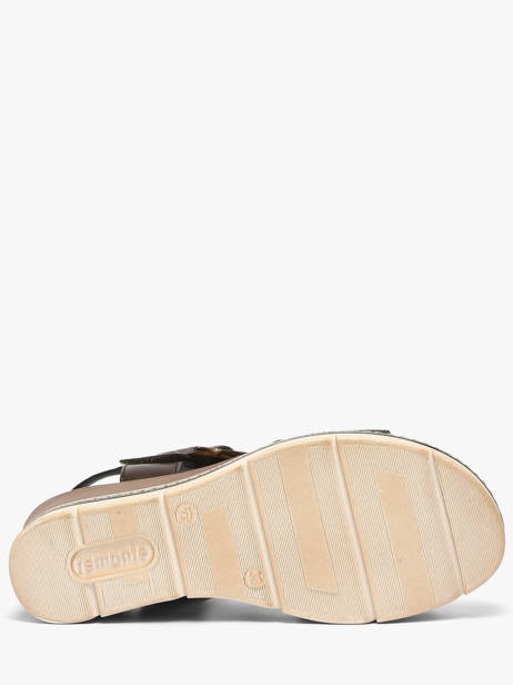 Sandales Talon Compensé En Cuir Remonte Marron accessoires 25 vue secondaire 4