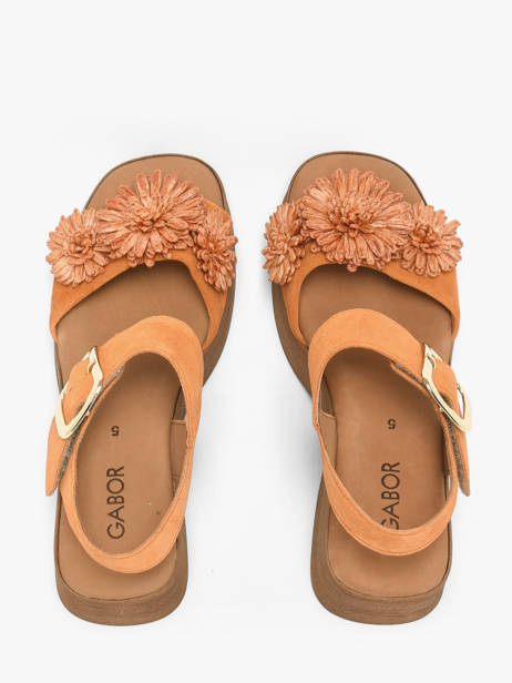 Sandales Plateforme En Cuir Gabor Orange accessoires 11 vue secondaire 3