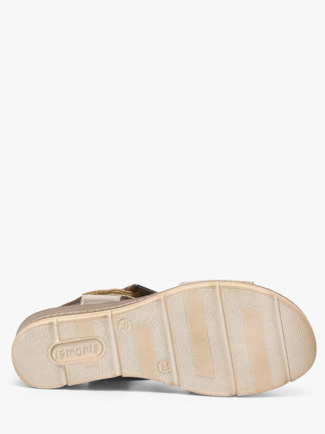 Sandales Talon Compensé En Cuir Remonte Or accessoires 90 vue secondaire 4