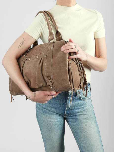 Sac Porté épaule A4 Velvet Milano Beige velvet VE24095O vue secondaire 1