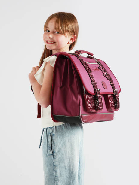 Satchel For Kids 3 Compartments Cameleon Violet vintage fantasy CA41 other view 1