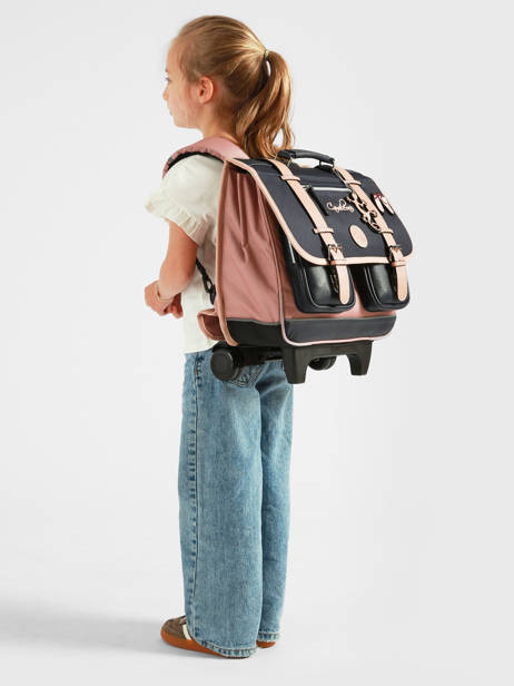 Wheeled Schoolbag For Kids 2 Compartments Cameleon Blue vintage fantasy CR38 other view 1