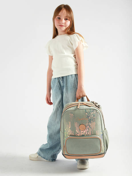 Sac à Dos 2 Compartiment Cameleon Vert vintage fantasy SO40 vue secondaire 2