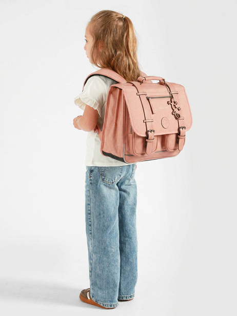 Cartable 2 Compartiments Cameleon Rose vintage color CA38 vue secondaire 1