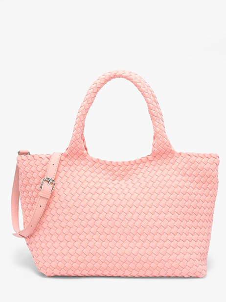 Satchel Tresse Nylon Knit & woven Pink tresse M2581