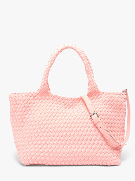 Satchel Tresse Nylon Knit & woven Pink tresse M2581 other view 3