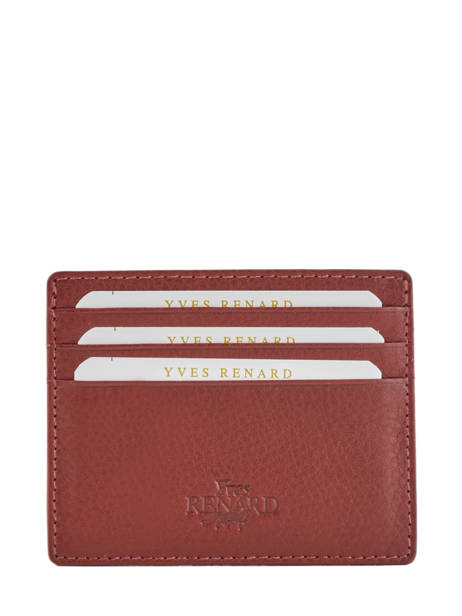 Card Holder Leather Yves renard Red foulonne 232