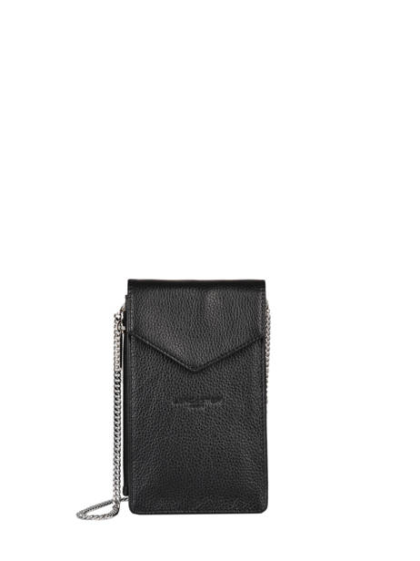 Leather Foulonné Pia Phone Bag Lancaster Black foulonne pm 27