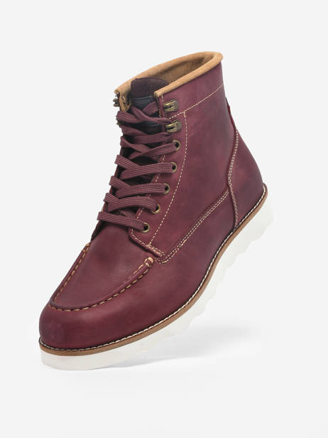 Boots Darrow Mocc En Cuir Levi's Rouge men 234733 vue secondaire 1