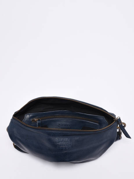 Leather Cow Belt Bag Basilic pepper Blue cow BCOW54 other view 3