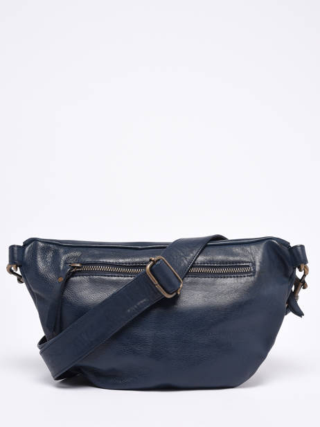 Leather Cow Belt Bag Basilic pepper Blue cow BCOW54 other view 4