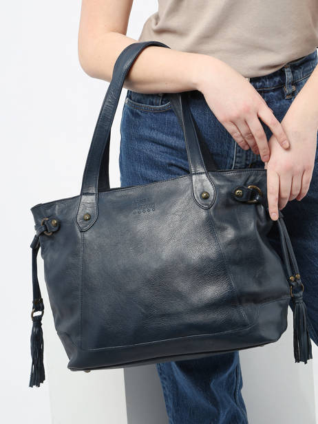Shoulder Bag Cow A4 Leather Basilic pepper Blue cow 155N other view 1