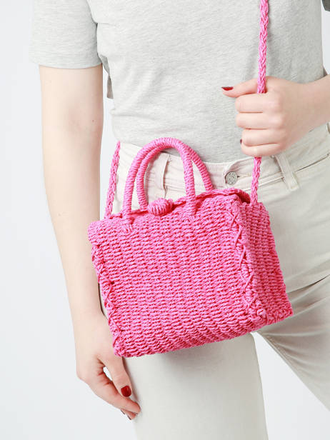 Satchel Beach Straw Miniprix Pink beach 925 other view 1