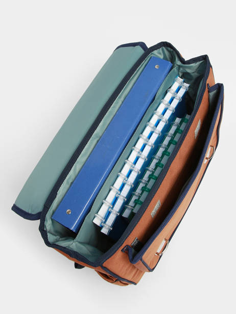 2-compartment Satchel Caramel et cie Brown fier GA other view 3